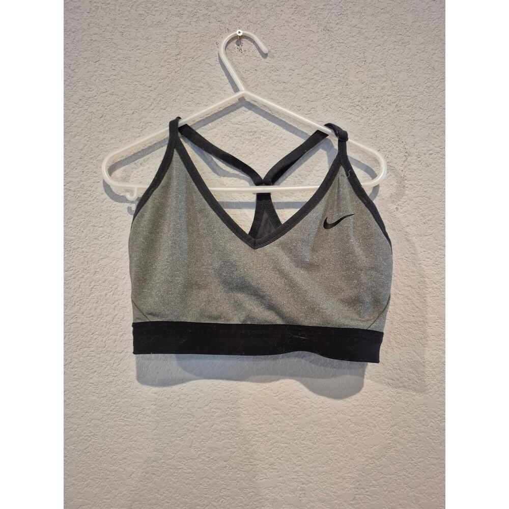 Nike Women's Size Small Dri-FIT Racerback Indy Sports Bra Gray/Black